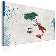 Картина - Map: Italy 90x60 см цена и информация | Картины, живопись | kaup24.ee