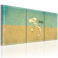Картина - map: Italy 60x30 см цена и информация | Картины, живопись | kaup24.ee