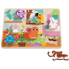 Tooky Toy puidust puzzle, lemmikloomad hind ja info | Imikute mänguasjad | kaup24.ee