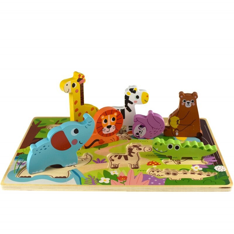 Tooky Toy puidust puzzle, metsloomad hind ja info | Imikute mänguasjad | kaup24.ee