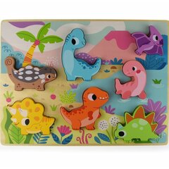 Tooky Toy puidust puzzle, dinosaurused hind ja info | Imikute mänguasjad | kaup24.ee