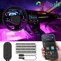 Auto salongi LED valgustus (4 tk) APP juhtimine hind ja info | Autopirnid | kaup24.ee