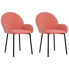 Söögitoolid vidaXL, 2 tk, roosa, samet hind ja info | Söögilaua toolid, köögitoolid | kaup24.ee