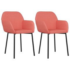 Söögitoolid vidaXL, 2 tk, roosa, samet hind ja info | Söögilaua toolid, köögitoolid | kaup24.ee