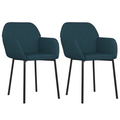 Söögitoolid vidaXL, 2 tk, sinine, samet hind ja info | Söögilaua toolid, köögitoolid | kaup24.ee