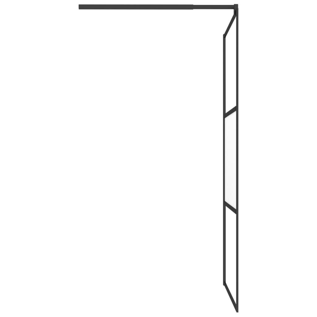 Dušinurga sein vidaXL, 100 x 195 cm, poolmatt ESG-klaas, must hind ja info | Dušikabiinide uksed ja seinad | kaup24.ee