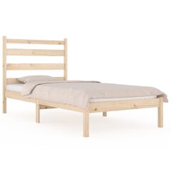 vidaXL voodiraam, täismännipuit, 75 x 190 cm hind ja info | Voodid | kaup24.ee