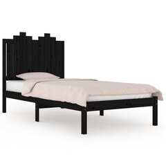 vidaXL voodiraam, must, täismännipuit, 75 x 190 cm цена и информация | Кровати | kaup24.ee