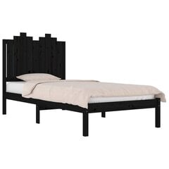 vidaXL voodiraam, must, täismännipuit, 75 x 190 cm цена и информация | Кровати | kaup24.ee