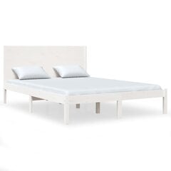 vidaXL voodiraam, valge, täispuit, 120 x 190 cm 4FT väike kahekohaline цена и информация | Кровати | kaup24.ee