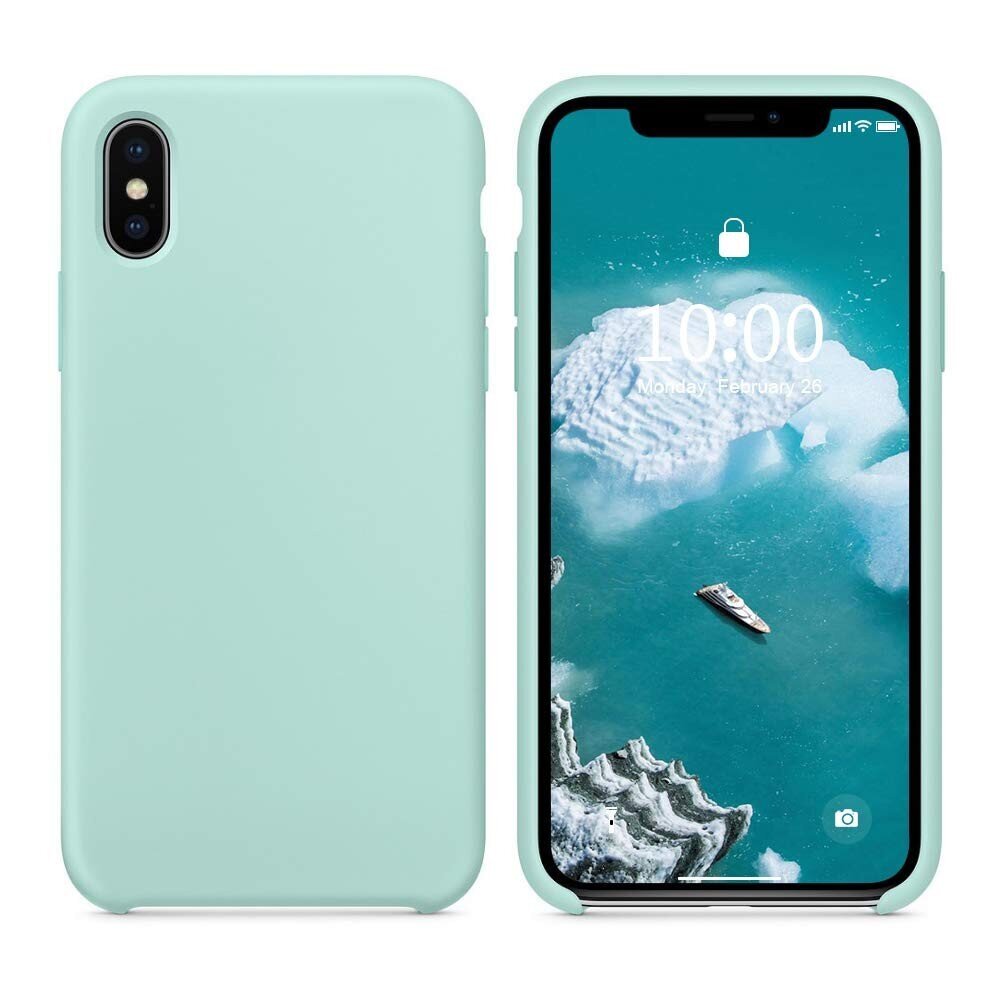 Telefoniümbris Liquid Silicone 1.5mm Apple iPhone X/XS piparmündi värv hind ja info | Telefoni kaaned, ümbrised | kaup24.ee