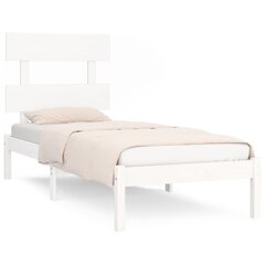 vidaXL voodiraam, valge, täispuit, 90 x 190 cm 3FT6 ühekohaline hind ja info | Voodid | kaup24.ee