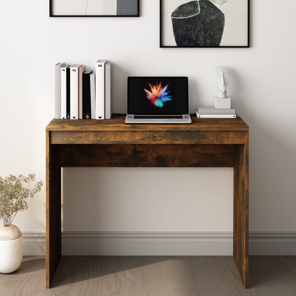 vidaXL kirjutuslaud, suitsutatud tamm, 90 x 40 x 72 cm, tehispuit hind ja info | Arvutilauad, kirjutuslauad | kaup24.ee