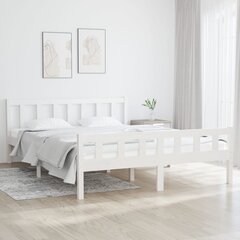 vidaXL voodiraam, valge, männipuit, 150 x 200 cm hind ja info | Voodid | kaup24.ee