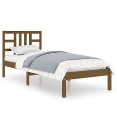 Каркас кровати, медово-коричневый, 75x190см, дерево, односпальная кровать цена и информация | Кровати | kaup24.ee