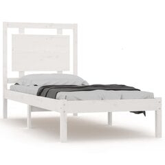 vidaXL voodiraam, valge, täismännipuit, 75 x 190 cm hind ja info | Voodid | kaup24.ee