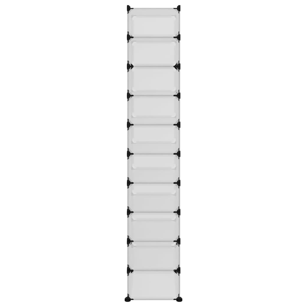 Kingariiul vidaXL, läbipaistev, 44 x 32 x 174 cm, PP hind ja info | Jalatsikapid, jalatsiriiulid | kaup24.ee