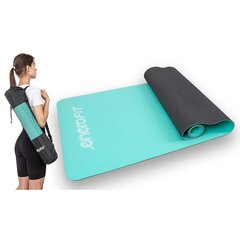 Spordi- ja joogamatt Enero Fit, 183x61, sinine/must цена и информация | Коврики для йоги, фитнеса | kaup24.ee