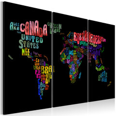 Pilt - Names of countries - triptych 90x60 cm hind ja info | Seinapildid | kaup24.ee