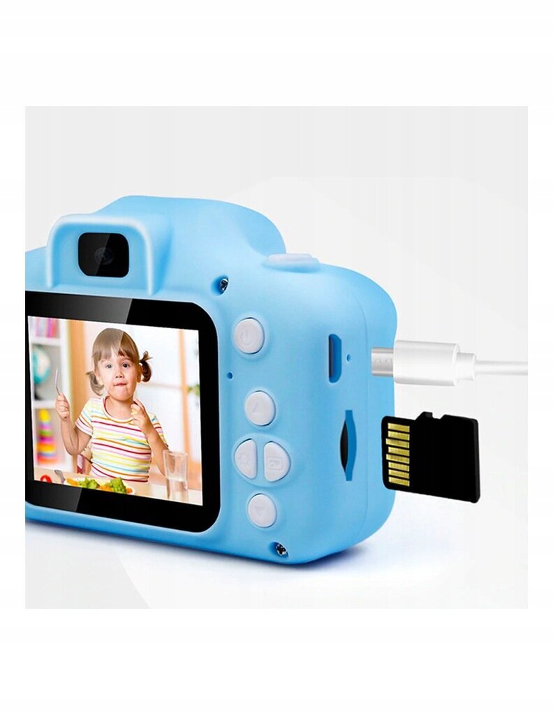 Digikaamera lastele + 32GB MICROSD, sinine цена и информация | Fotoaparaadid | kaup24.ee