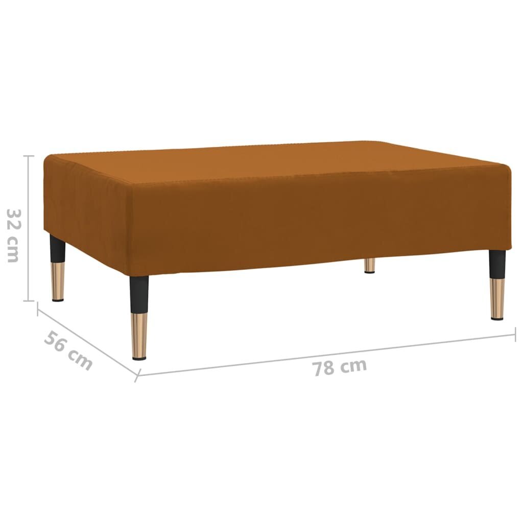 Jalapink vidaXL, pruun, 78 x 56 x 32 cm, samet цена и информация | Kott-toolid, tumbad, järid | kaup24.ee