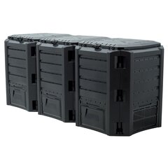 Aia kompostikasti komplekt Ekobat 1200 L, must цена и информация | Уличные контейнеры, контейнеры для компоста | kaup24.ee