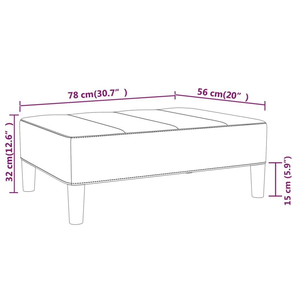 Jalapink vidaXL, roheline, 78 x 56 x 32 cm, kangas цена и информация | Kott-toolid, tumbad, järid | kaup24.ee