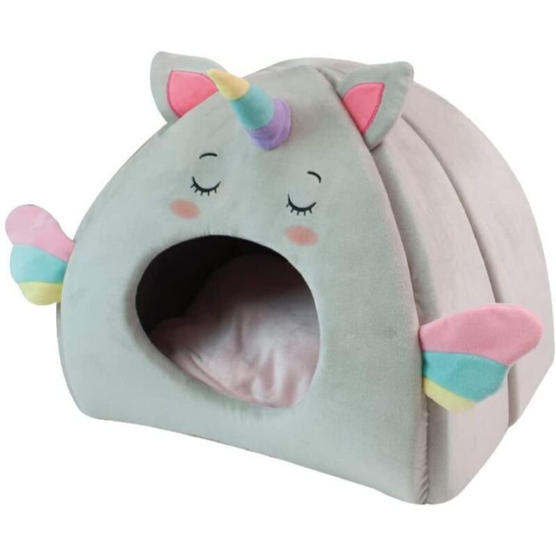 Croci Pet bed Fluffy Unicorn pesa-maja kassile 43x33x39cm цена и информация | Pesad, kuudid | kaup24.ee