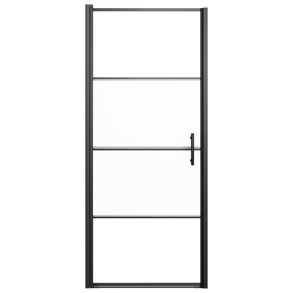 vidaXL dušinurga uks, 91 x 195 cm, poolmatt karastatud klaas, must hind ja info | Dušikabiinid | kaup24.ee