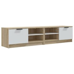 vidaXL telerikapid 2 tk, valge ja Sonoma, 80x35x36,5 cm, tehispuit цена и информация | Тумбы под телевизор | kaup24.ee