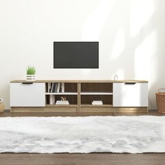 vidaXL telerikapid 2 tk, valge ja Sonoma, 80x35x36,5 cm, tehispuit hind ja info | TV alused | kaup24.ee