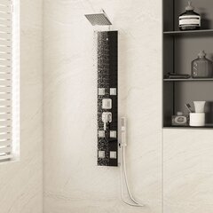 vidaXL dušipaneeeli süsteem, klaas, 18x45,5x130 cm, must hind ja info | Vannitoa sisustuselemendid ja aksessuaarid | kaup24.ee
