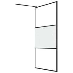 vidaXL dušinurga sein, 115 x 195 cm matt ESG-klaas, must цена и информация | Душевые двери и стены | kaup24.ee