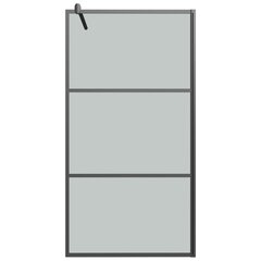 vidaXL dušinurga sein, 100 x 195 cm tume ESG-klaas, must hind ja info | Dušikabiinide uksed ja seinad | kaup24.ee