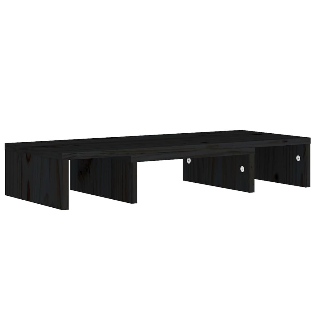 vidaXL monitorialus, must, 60 x 24 x 10,5 cm, männipuit hind ja info | TV alused | kaup24.ee