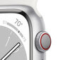 Apple Watch Series 8 GPS + Cellular 45mm Silver Aluminium Case ,White Sport Band - MP4J3EL/A LV-EE цена и информация | Nutikellad (smartwatch) | kaup24.ee