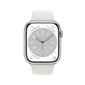 Apple Watch Series 8 GPS + Cellular 45mm Silver Aluminium Case ,White Sport Band - MP4J3EL/A LV-EE hind ja info | Nutikellad (smartwatch) | kaup24.ee