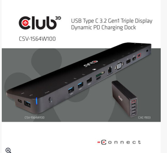 Club 3D CSV-1564W100 цена и информация | USB jagajad, adapterid | kaup24.ee