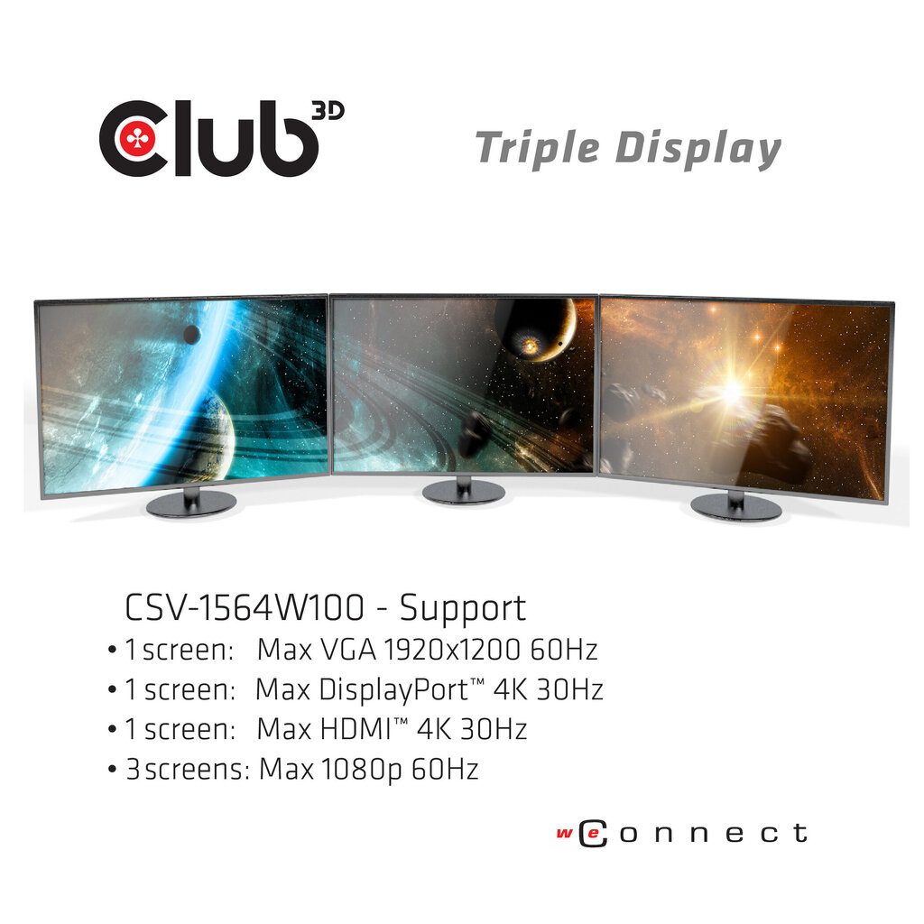 Club 3D CSV-1564W100 цена и информация | USB jagajad, adapterid | kaup24.ee