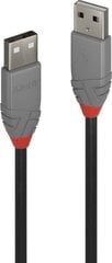 CABLE USB2 A-A 3M/ANTHRA 36694 LINDY hind ja info | Mobiiltelefonide kaablid | kaup24.ee