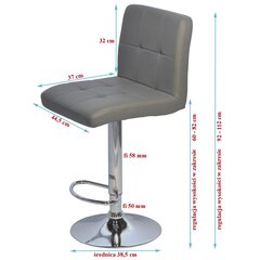 Барный стул, 2 шт., серый цена и информация | Стулья для кухни и столовой | kaup24.ee