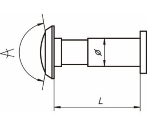 LOB JY2 uksesilm, 35-60mm цена и информация | Uksekellad, uksesilmad | kaup24.ee