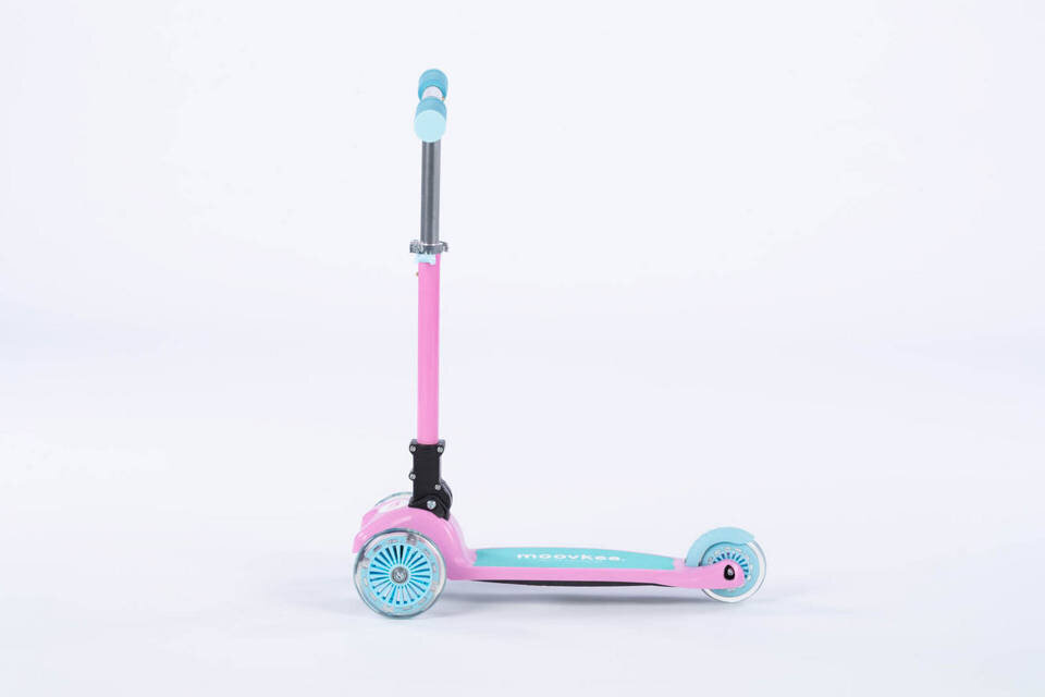 Kolmerattaline LED-skootter - Moovkee, roosa hind ja info | Tõukerattad | kaup24.ee