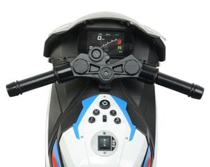 Laste elektriline mootorratas - BMW S1000RR, valge цена и информация | Электромобили для детей | kaup24.ee