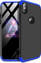 360 Protection Front and Back Case Full Body Cover iPhone XS Max черно-синий цена и информация | Чехлы для телефонов | kaup24.ee