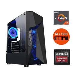 Gamer Ryzen 7 5700G 16GB DDR4 1TB SSD NVME 1TB HDD RX 580 4GB Windows 10 цена и информация | Стационарные компьютеры | kaup24.ee