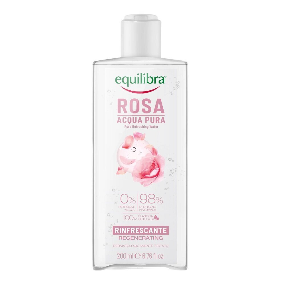 Värskendav roosivesi Equilibra Rosa Regenerating Pure Refreshing Water, 200ml hind ja info | Näopuhastusvahendid | kaup24.ee