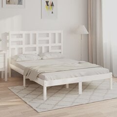 vidaXL voodiraam, valge, täispuit, 120 x 190 cm 4FT väike kahekohaline цена и информация | Кровати | kaup24.ee