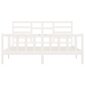 vidaXL voodiraam, valge, täispuit, 180 x 200 cm 6FT ülilai hind ja info | Voodid | kaup24.ee