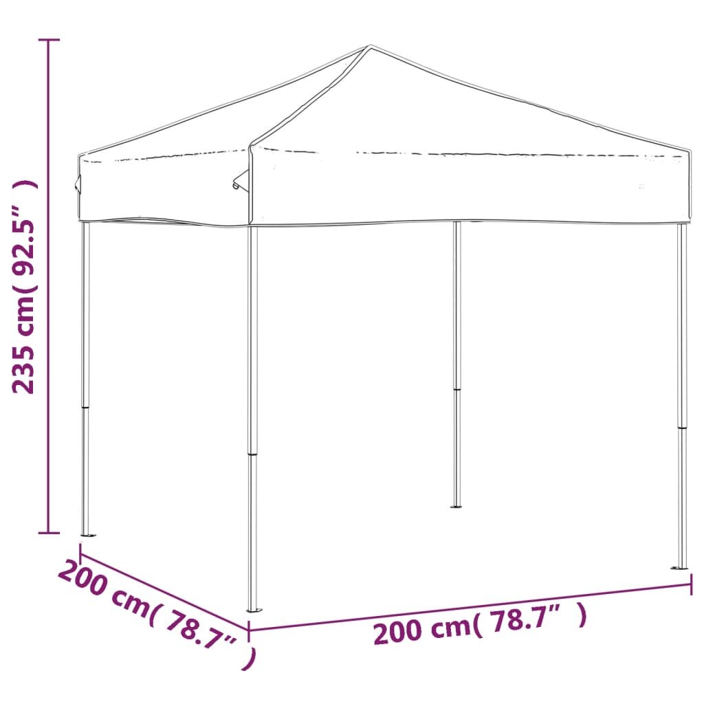 vidaXL kokkupandav peotelk, kreemjas, 200 x 200 x 235 cm hind ja info | Varikatused ja aiapaviljonid | kaup24.ee